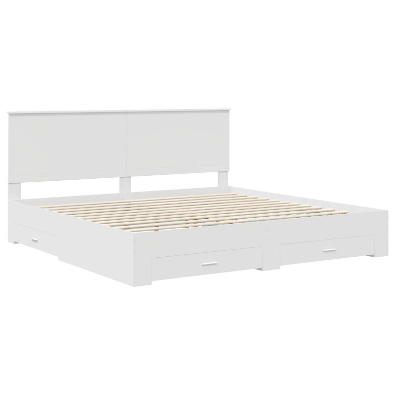 Ramka łóżka Biały 200 x 200 cm Materiał drewnopochodny