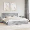Ramka łóżka Betonowy szary 200 x 200 cm Materiał drewnopochodny
