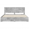 Ramka łóżka Betonowy szary 200 x 200 cm Materiał drewnopochodny