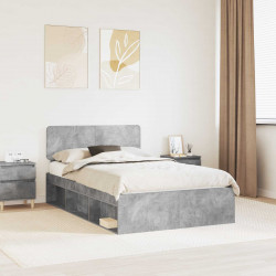 Ramka łóżka Betonowy 120 x 200 cm Lite drewno sosnowe