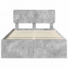 Ramka łóżka Betonowy 120 x 200 cm Lite drewno sosnowe