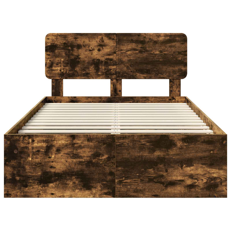 Ramka łóżka Dąb wędzony 120 x 200 cm Lite drewno sosnowe