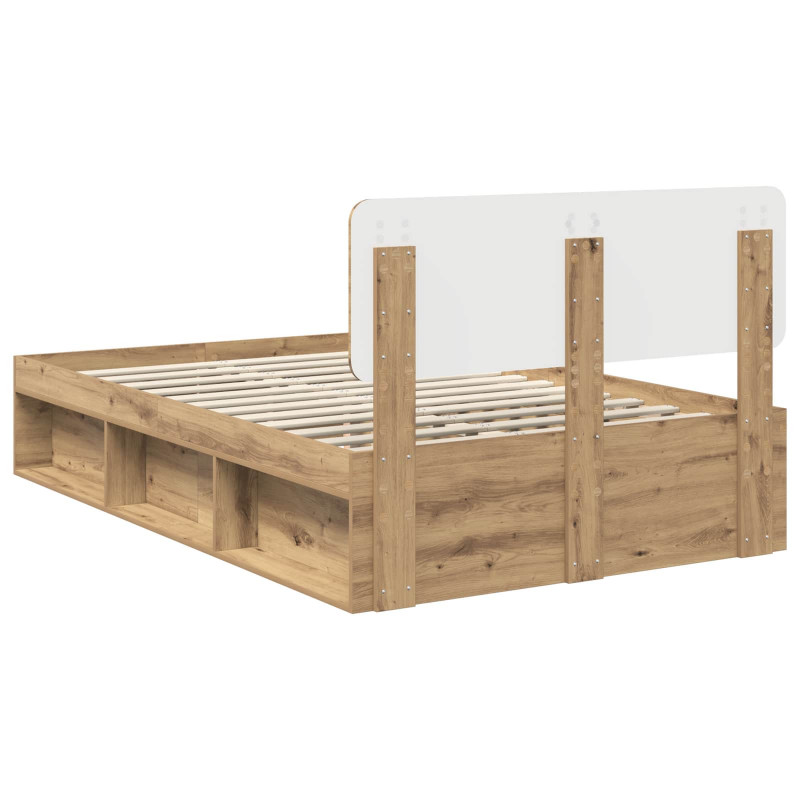 Ramka łóżka Dąb rzemieślniczy 120 x 200 cm Lite drewno sosnowe