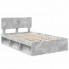 Ramka łóżka Betonowy 120 x 190 cm Lite drewno sosnowe