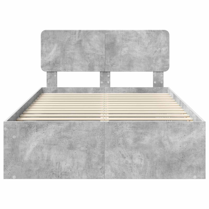Ramka łóżka Betonowy 120 x 190 cm Lite drewno sosnowe