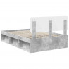Ramka łóżka Betonowy 120 x 190 cm Lite drewno sosnowe