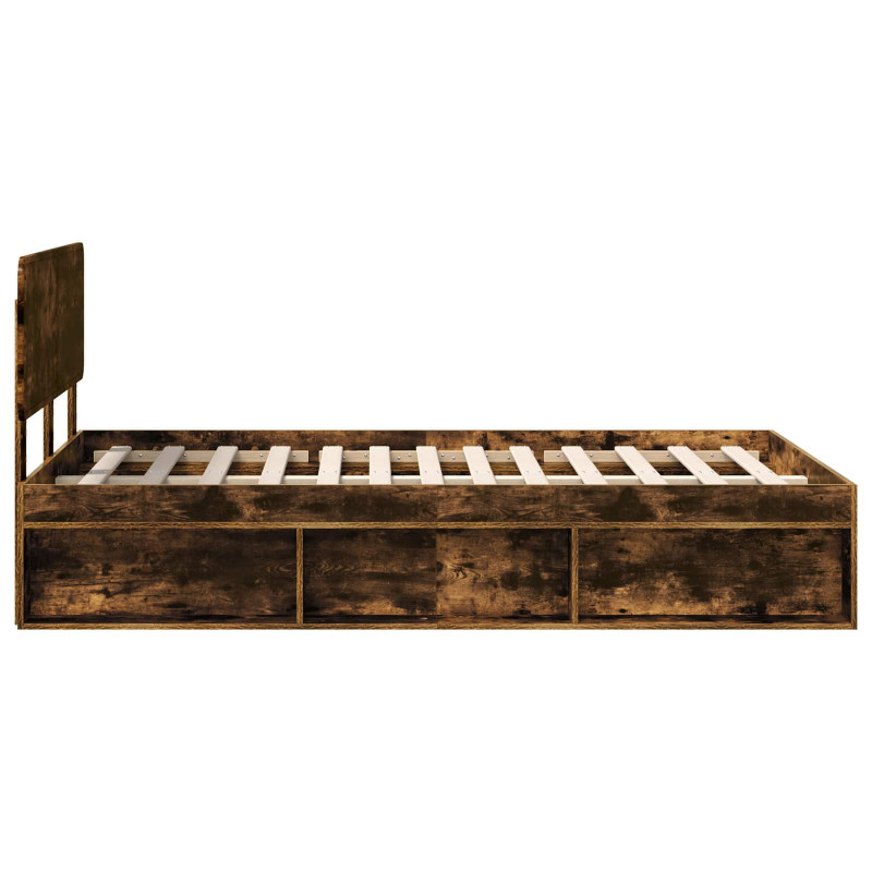 Ramka łóżka Dąb wędzony 120 x 190 cm Lite drewno sosnowe