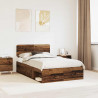 Ramka łóżka Stare drewno 120 x 190 cm Lite drewno sosnowe