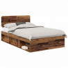 Ramka łóżka Stare drewno 120 x 190 cm Lite drewno sosnowe
