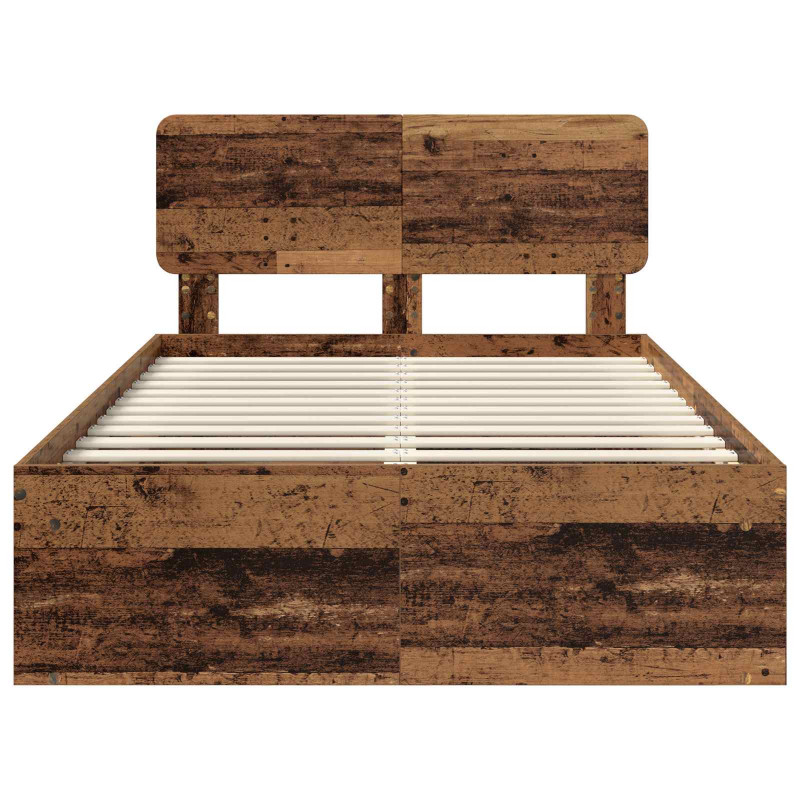 Ramka łóżka Stare drewno 120 x 190 cm Lite drewno sosnowe