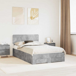 Ramka łóżka Betonowy szary 120 x 200 cm Materiał drewnopochodny