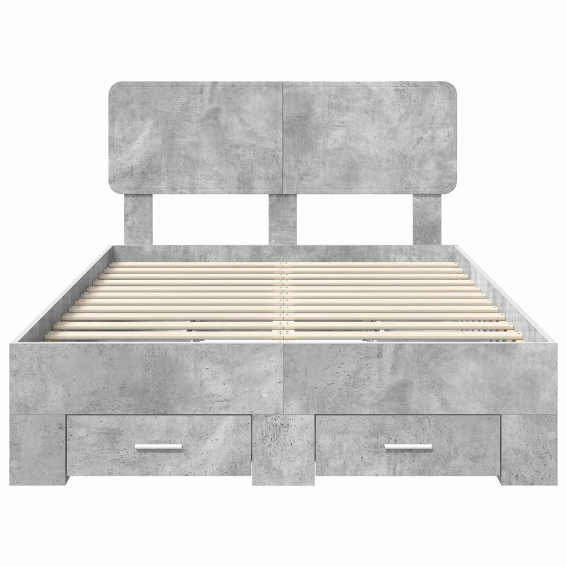 Ramka łóżka Betonowy szary 120 x 200 cm Materiał drewnopochodny