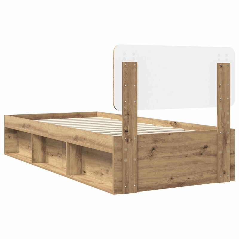 Ramka łóżka Dąb rzemieślniczy 100 x 200 cm Lite drewno sosnowe