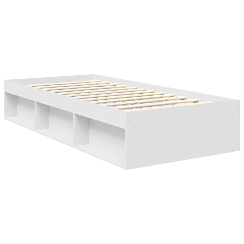 Ramka łóżka Z zagłówkiem Biały 90 x 200 cm Lite drewno sosnowe