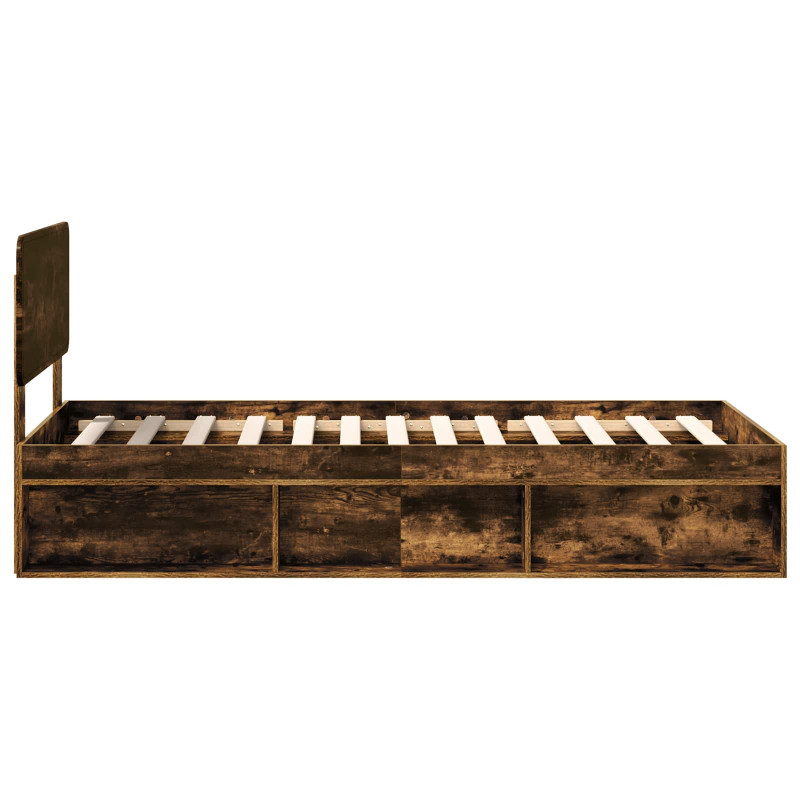 Ramka łóżka Dąb wędzony 90 x 200 cm Lite drewno sosnowe