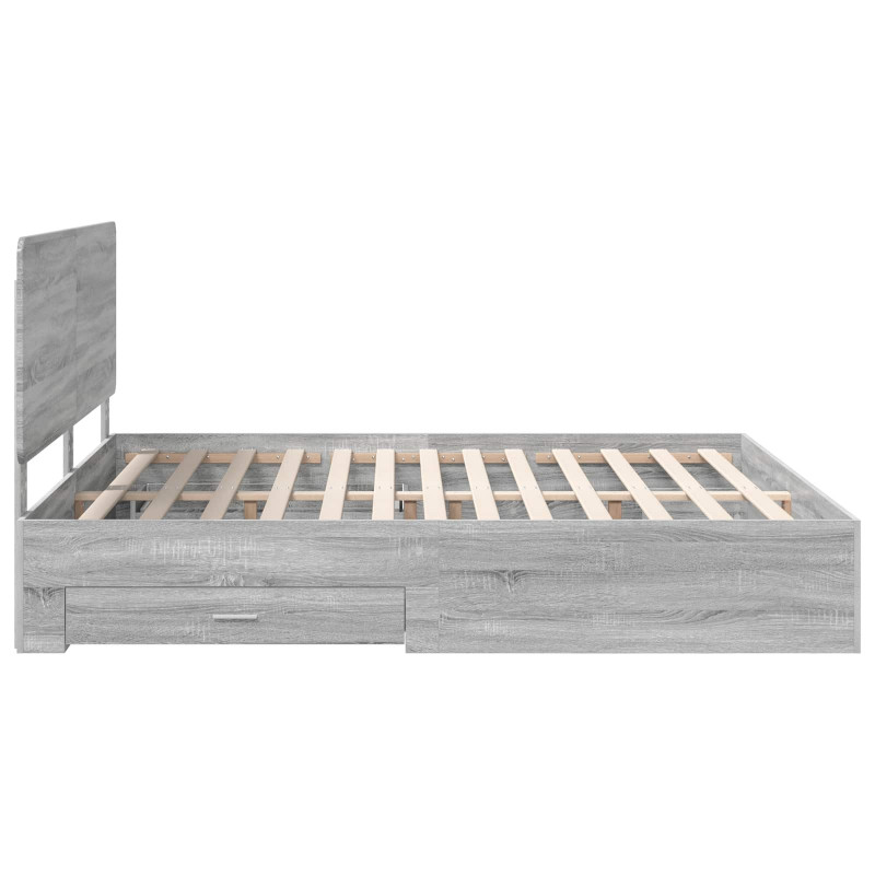 Ramka łóżka Szary Sonoma 200 x 200 cm Materiał drewnopochodny