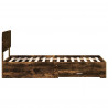 Ramka łóżka Dąb wędzony 90 x 200 cm Materiał drewnopochodny