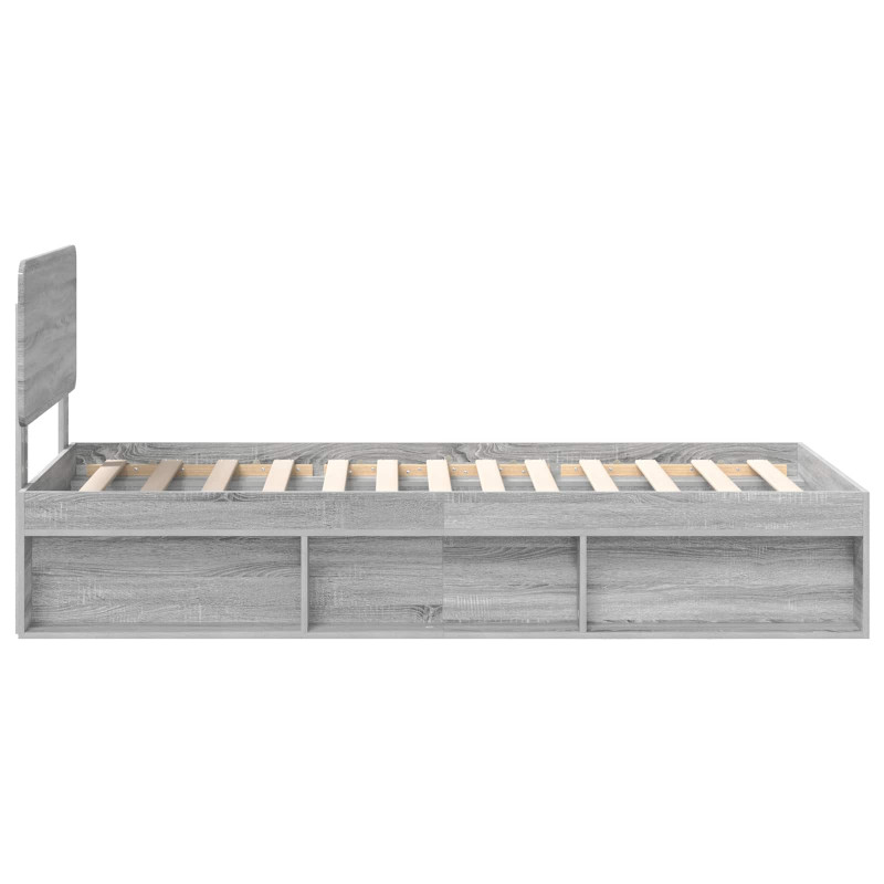 Ramka łóżka Szary Sonoma 90 x 190 cm Lite drewno sosnowe