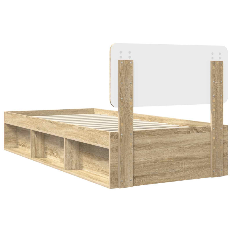 Ramka łóżka Dąb Sonoma 75 x 190 cm Lite drewno sosnowe