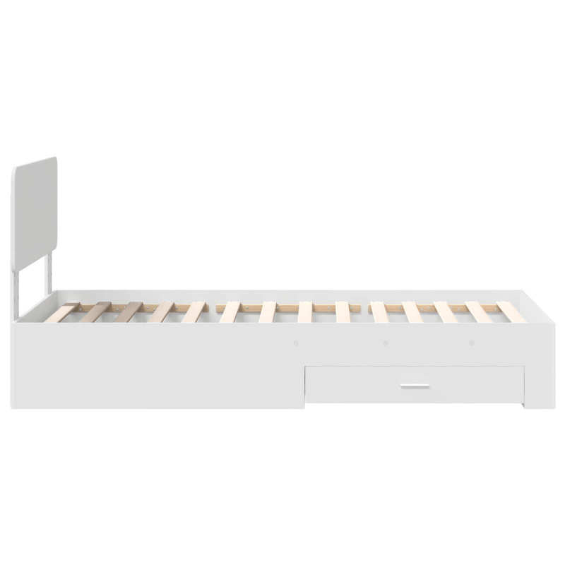 Ramka łóżka Biały 75 x 190 cm Materiał drewnopochodny
