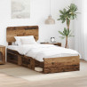 Ramka łóżka Stare drewno 75 x 190 cm Lite drewno sosnowe