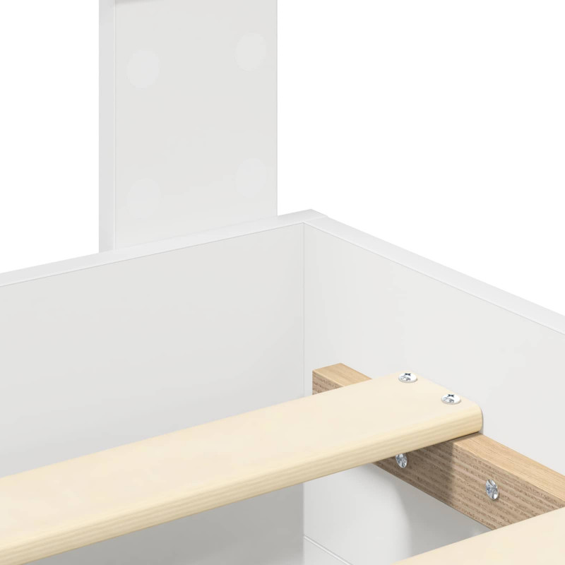 Ramka łóżka Biały 140 x 190 cm Materiał drewnopochodny