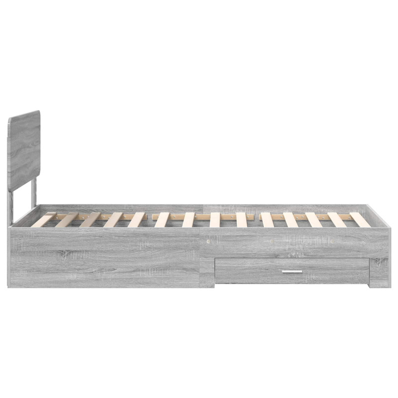 Ramka łóżka Szary Sonoma 75 x 190 cm Materiał drewnopochodny