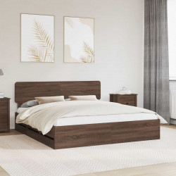 Ramka łóżka Dąb brązowy 200 x 200 cm Drewno inżynieryjne