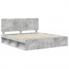 Ramka łóżka Betonowy 200 x 200 cm Lite drewno sosnowe