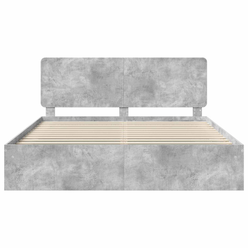 Ramka łóżka Betonowy 200 x 200 cm Lite drewno sosnowe