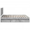 Ramka łóżka Betonowy 200 x 200 cm Lite drewno sosnowe