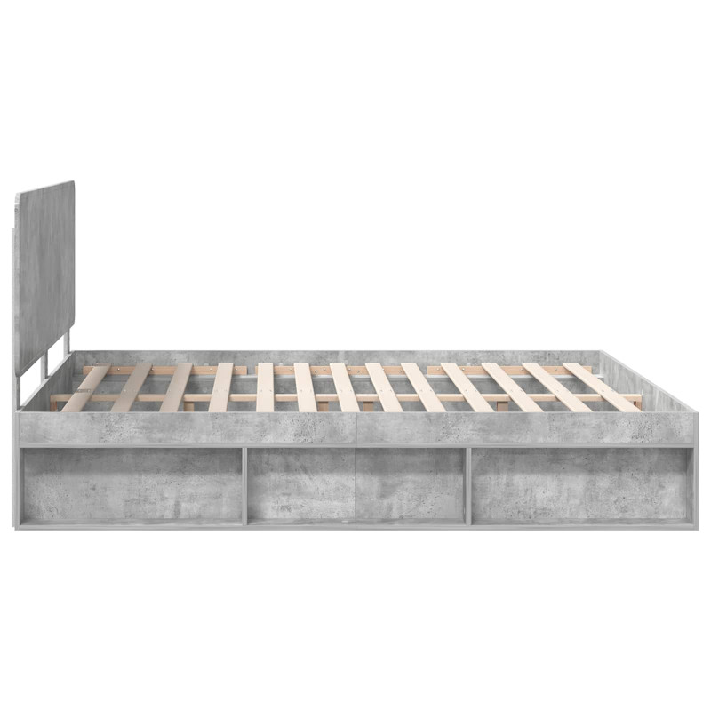 Ramka łóżka Betonowy 180 x 200 cm Lite drewno sosnowe