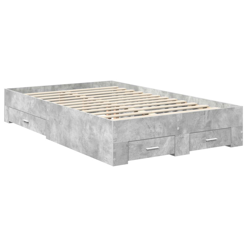 Ramka łóżka Betonowy szary 120 x 200 cm Materiał drewnopochodny