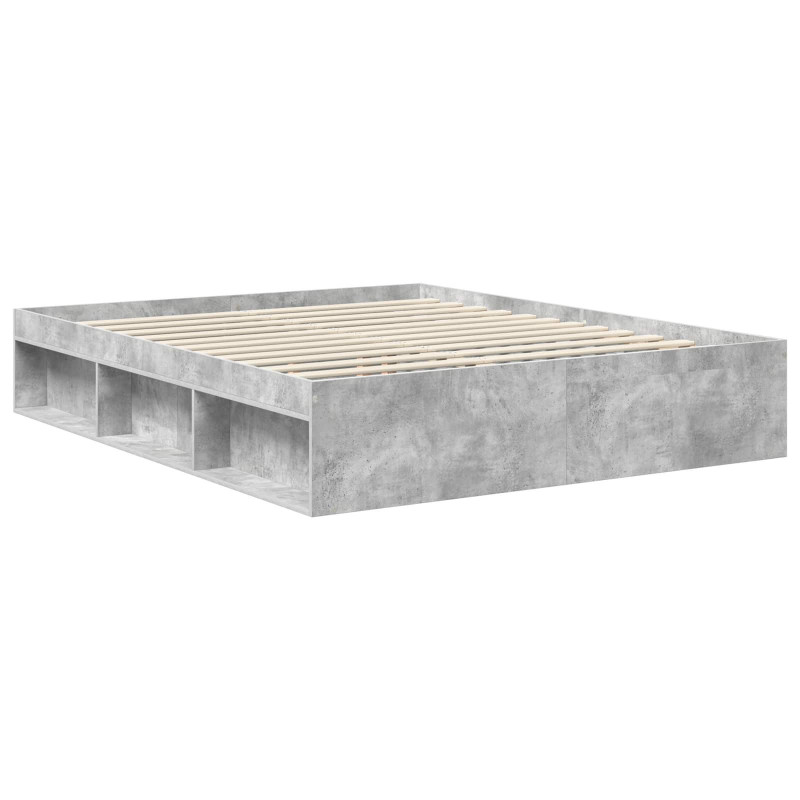 Ramka łóżka Betonowy 160 x 200 cm Lite drewno sosnowe