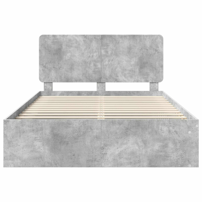 Ramka łóżka Betonowy 160 x 200 cm Lite drewno sosnowe