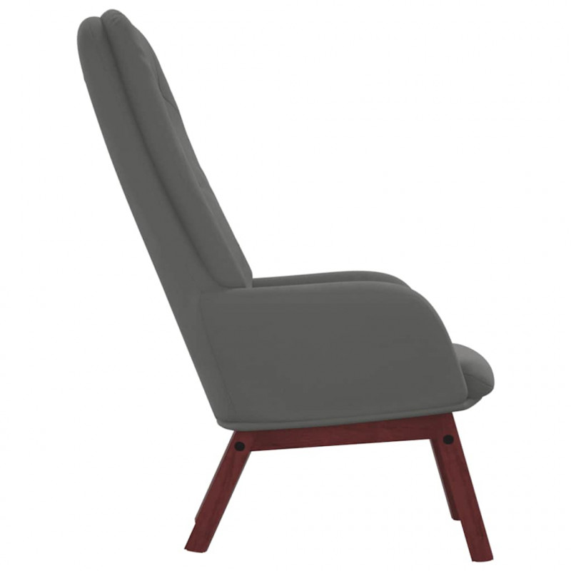 Fotel, ciemnoszary, obity aksamitem