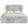 Ramka łóżka Betonowy 140 x 190 cm Lite drewno sosnowe
