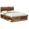 Ramka łóżka Stare drewno 140 x 190 cm Lite drewno sosnowe