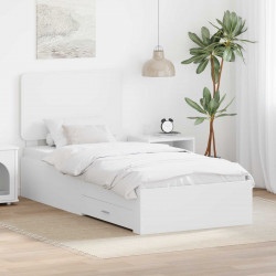Ramka łóżka Biały 75 x 190 cm Materiał drewnopochodny