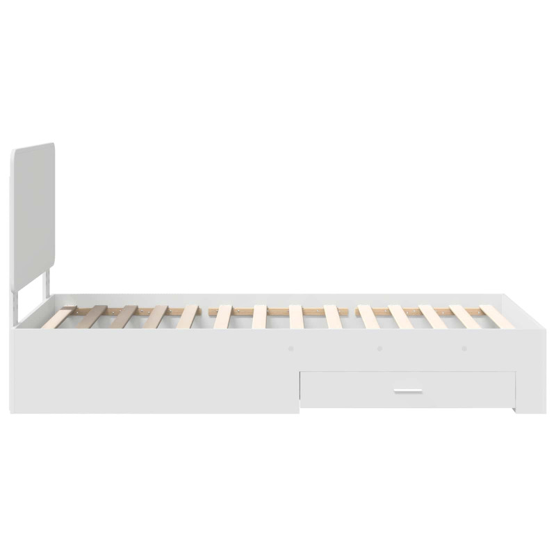 Ramka łóżka Biały 75 x 190 cm Materiał drewnopochodny