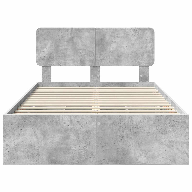Ramka łóżka Betonowy Szary 120 x 190 cm Drewno inżynieryjne