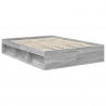 Ramka łóżka Szary Sonoma 135 x 190 cm Lite drewno sosnowe