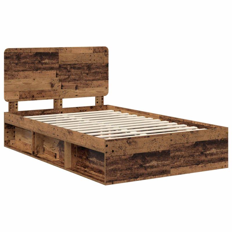 Ramka łóżka Stare drewno 135 x 190 cm Lite drewno sosnowe