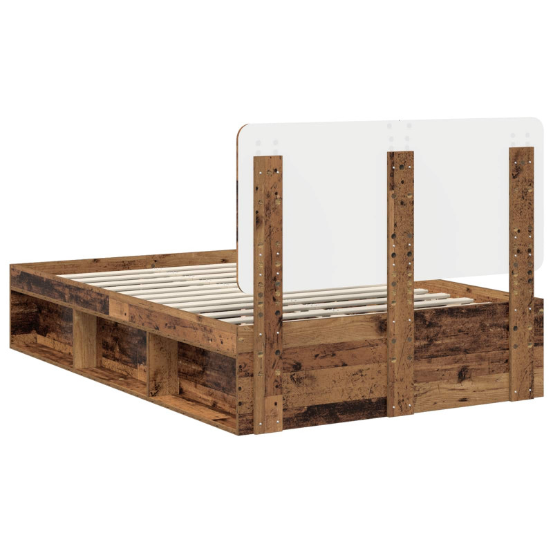 Ramka łóżka Stare drewno 135 x 190 cm Lite drewno sosnowe