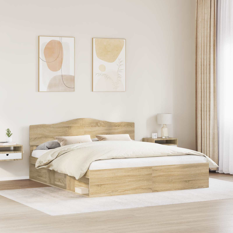 Ramka łóżka Sonoma 200 x 200 cm Lite drewno sosnowe