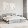 Ramka łóżka Betonowy 200 x 200 cm Lite drewno sosnowe