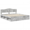 Ramka łóżka Betonowy 200 x 200 cm Lite drewno sosnowe