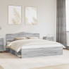 Ramka łóżka Szary Sonoma 200 x 200 cm Lite drewno sosnowe