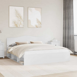 Ramka łóżka Z zagłówkiem Biały 180 x 200 cm Lite drewno sosnowe