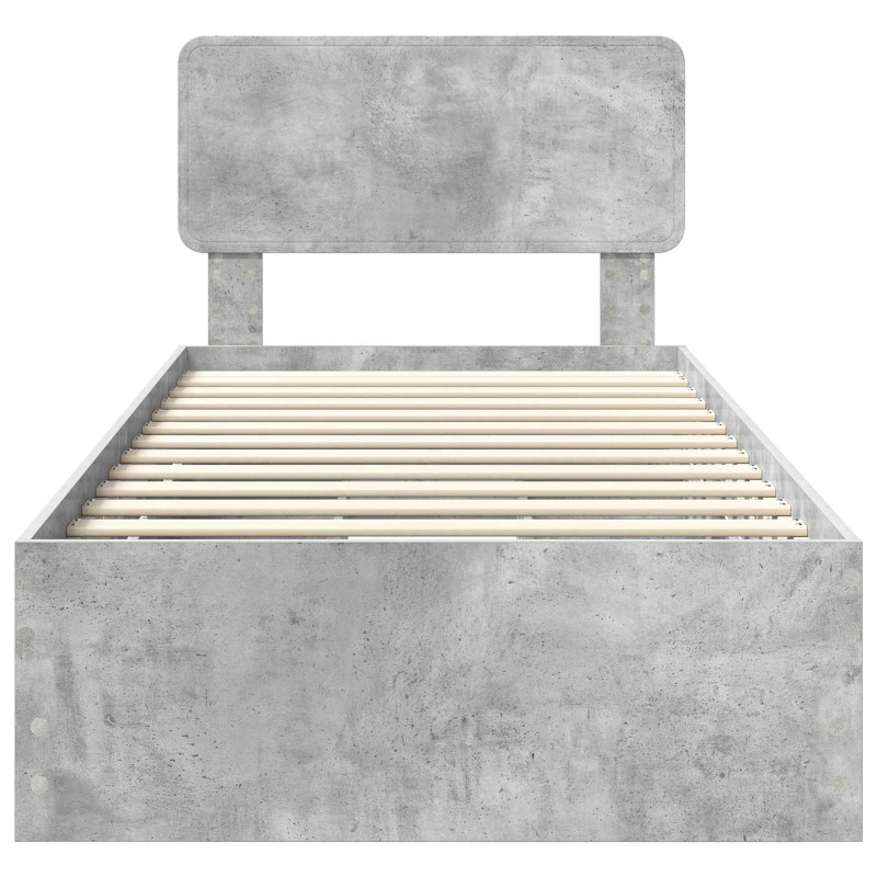 Ramka łóżka Betonowy Szary 100 x 200 cm Drewno inżynieryjne